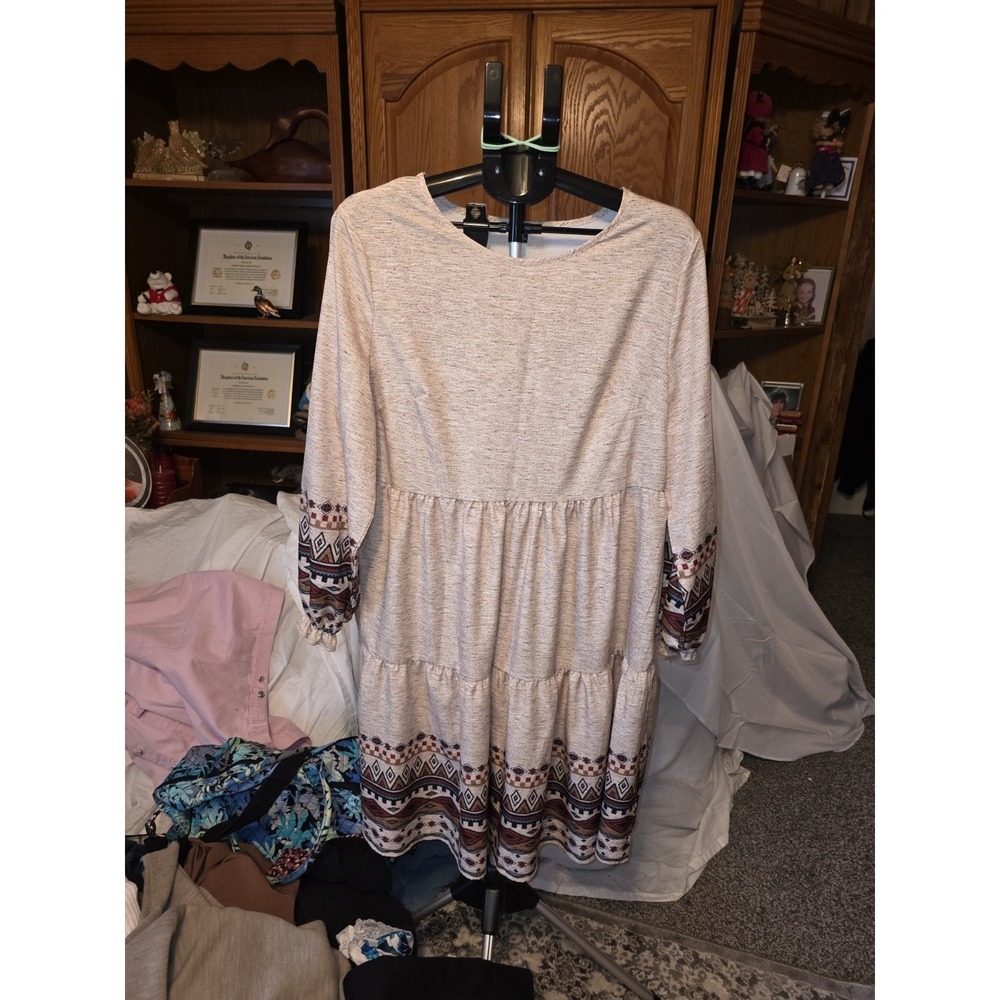Shein XL Dress With Ruffle At Botton And‎ Long Sleeves. Cottagecore, Career,